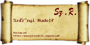Szőnyi Rudolf névjegykártya